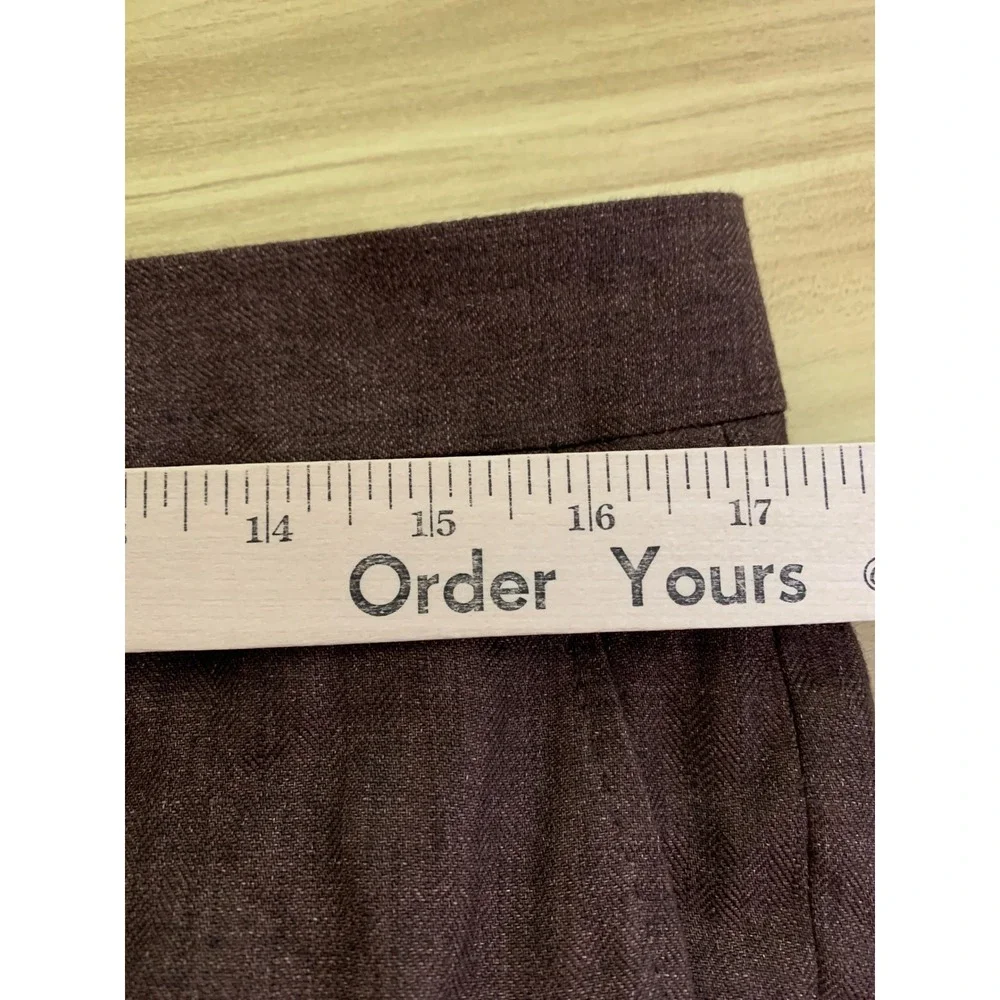 Murano Baird Mcnutt Pants Mens 34x32 Brown Linen Alex Slim Trousers Pleated Cuff